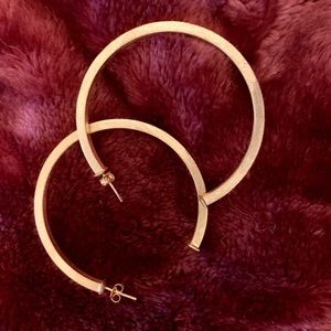 2 1/4 Inch Gold-tone Hoop Earrings